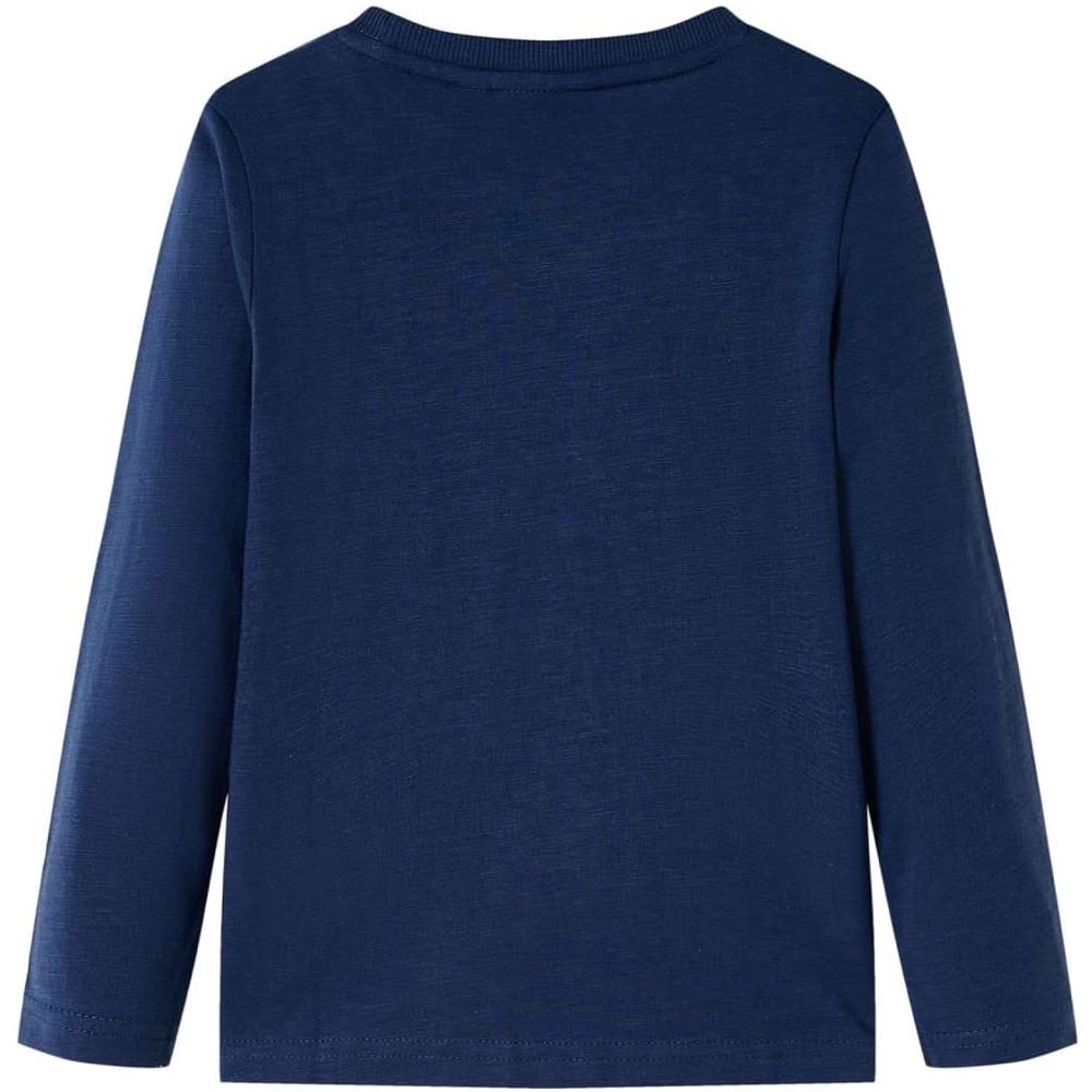 Maglietta Bambino Maniche Lunghe Blu Marino Mélange 128 - Foto 2