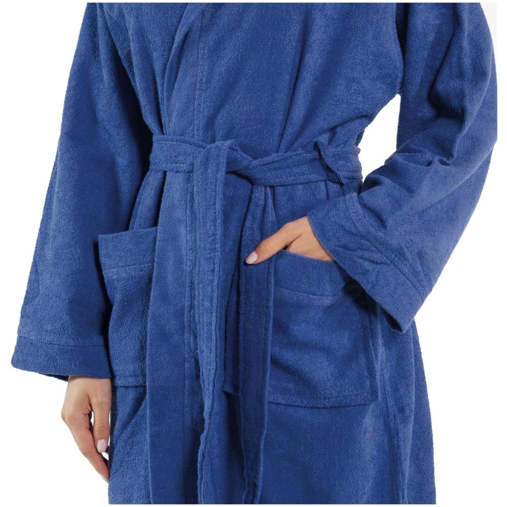 Accappatoio Con Cappuccio Spugnissima Microspugna In Cotone Colore Blu Misura Sm - Foto 3