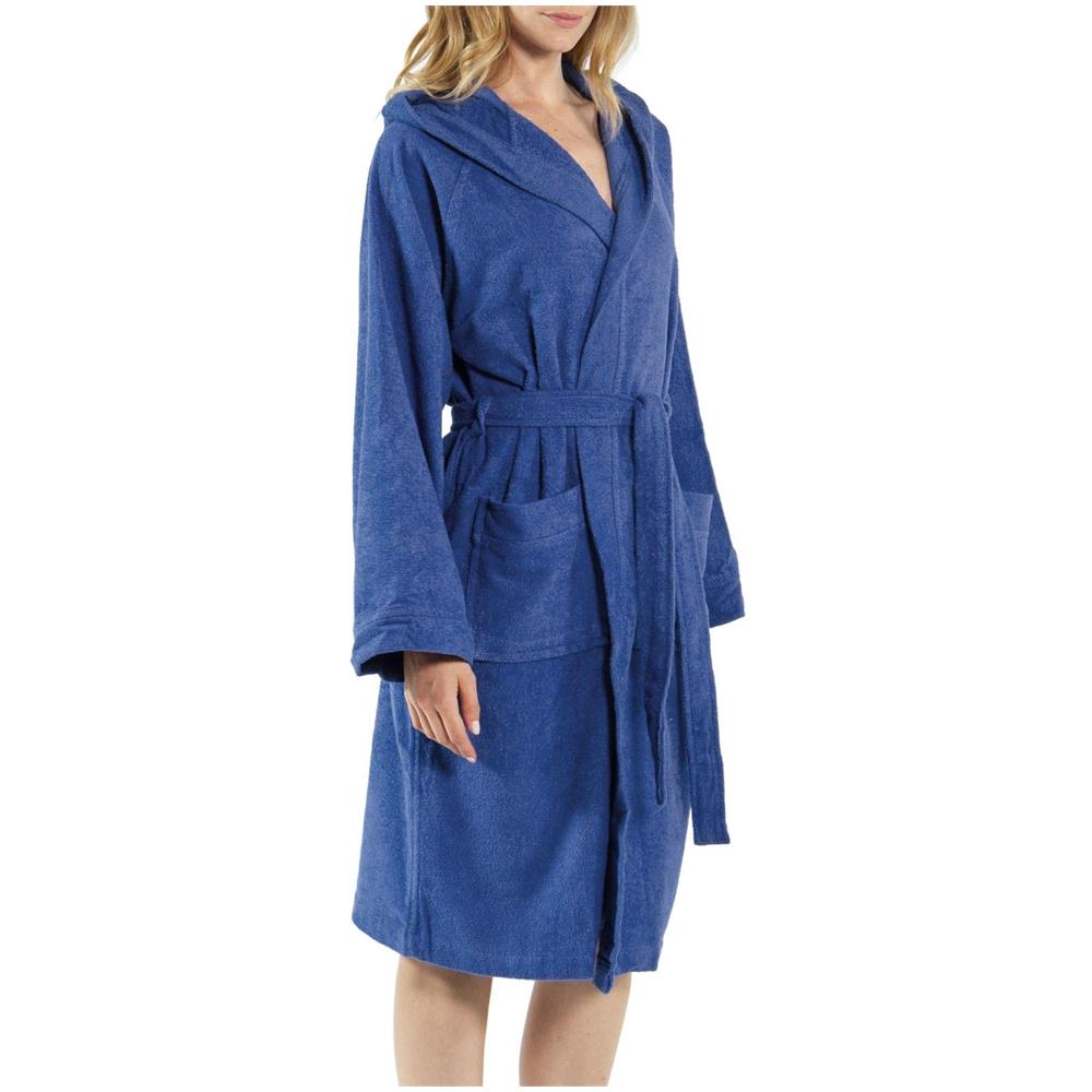 Accappatoio Con Cappuccio Spugnissima Microspugna In Cotone Colore Blu Misura Sm - Foto 2