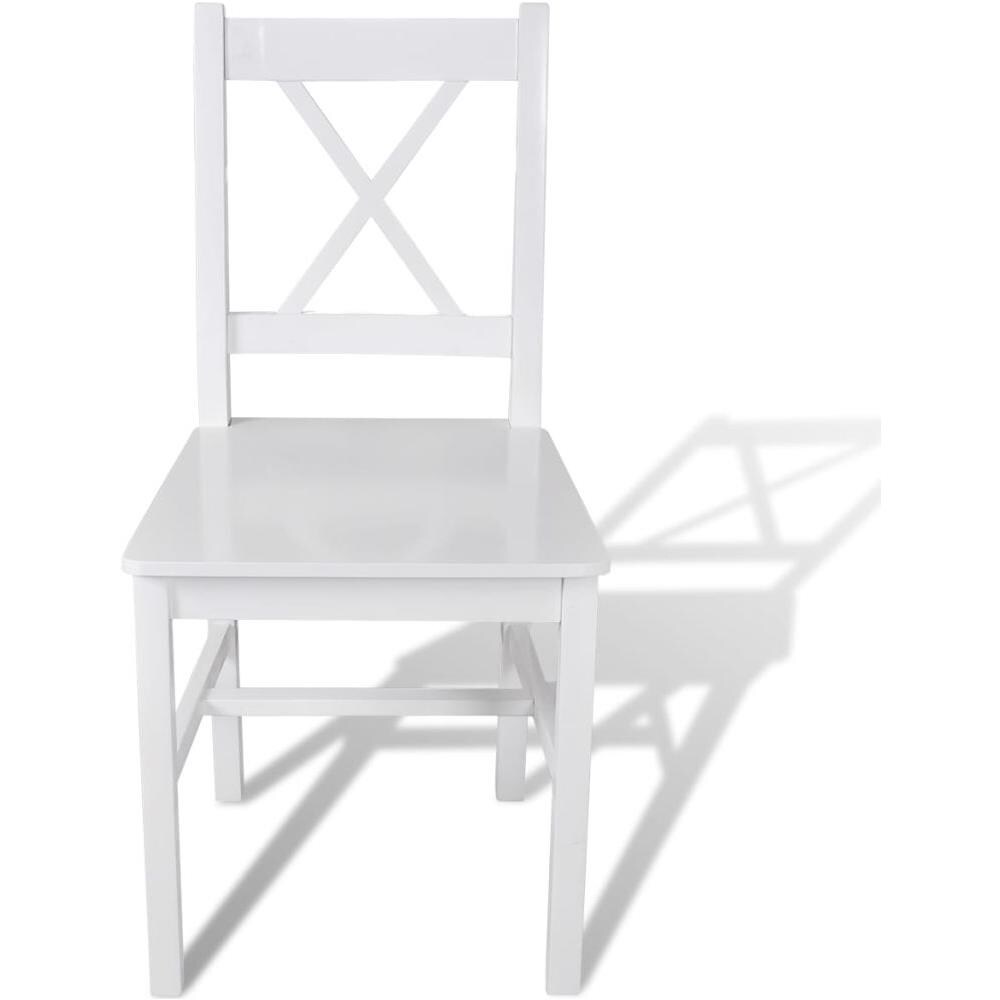 Sedia Da Tavola Bianca Legno 2 Pz - Foto 2