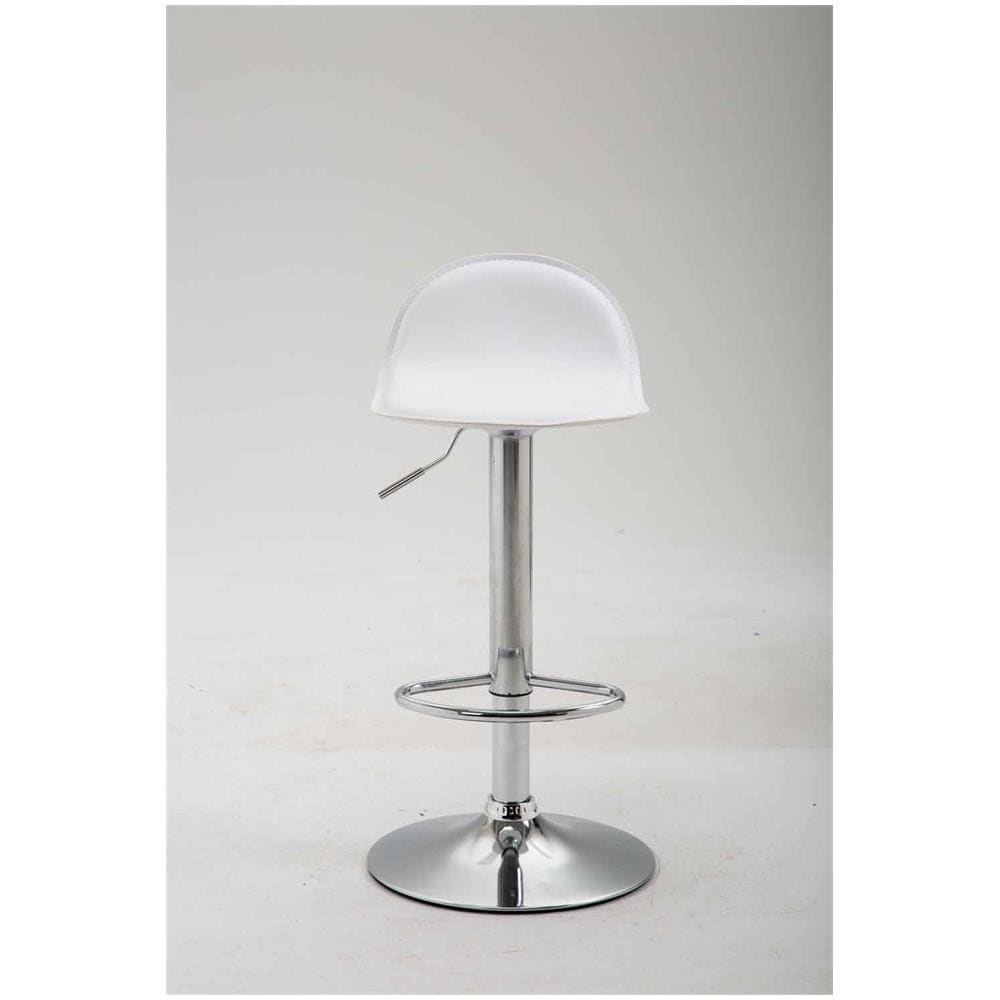 Sgabello Design Lana V2 in Similpelle - Sedia Sgabello Cucina con Poggiapiedi E Schienale - Sedia Girevole E Regolabile in Altezza 58-79CM Bianco - Foto 2