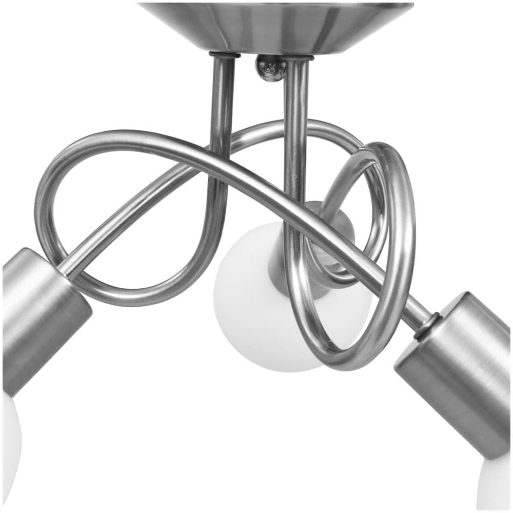 Lampadario Paralume In Ceramica A Coppa Bianco 3 Lampadine E14 - Foto 8