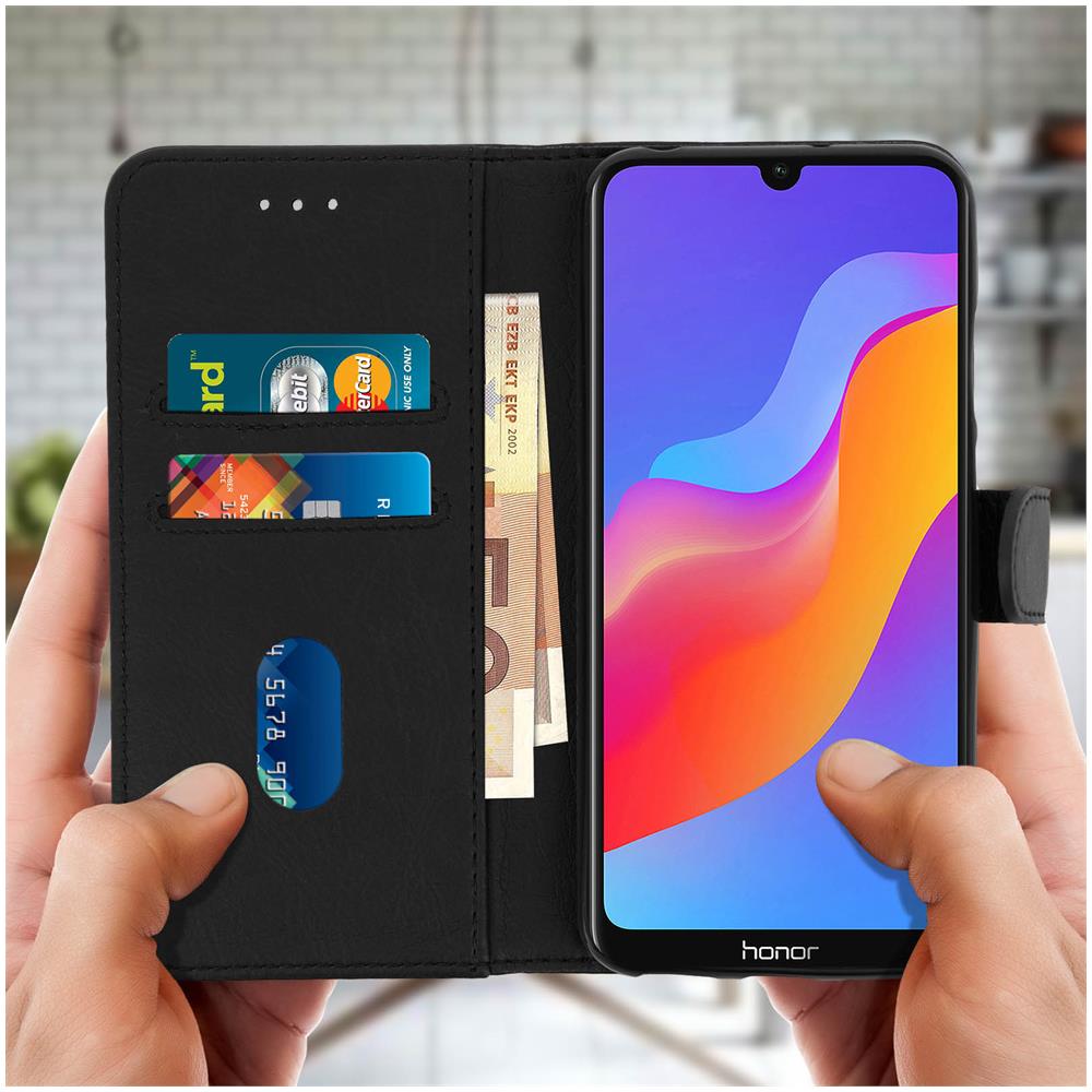 Custodia Honor 8a E Huawei Y6 2019 Portacarte Stand Cover Silicone Nero - Foto 2
