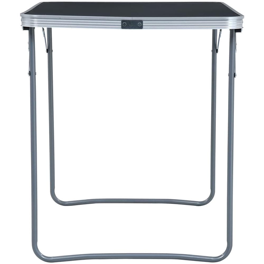 Tavolo da Campeggio Pieghevole Telaio in Metallo 80x60cm Grigio - Foto 3