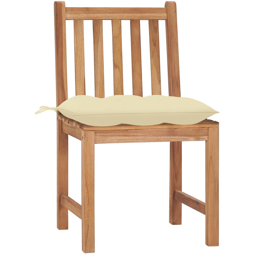 Sedie da Giardino 4 pz con Cuscini in Legno Massello di Teak - Foto 2