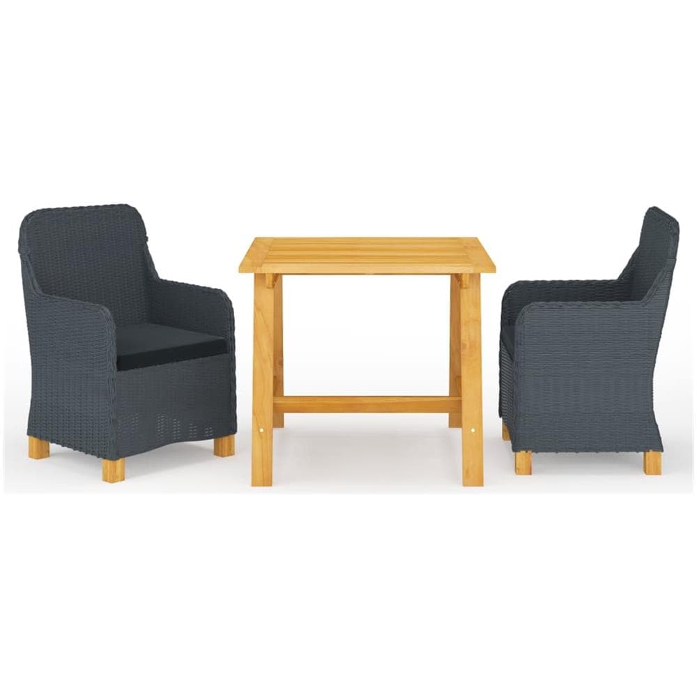 Set Mobili da Pranzo per Giardino 3 pz Grigio Scuro - Foto 1