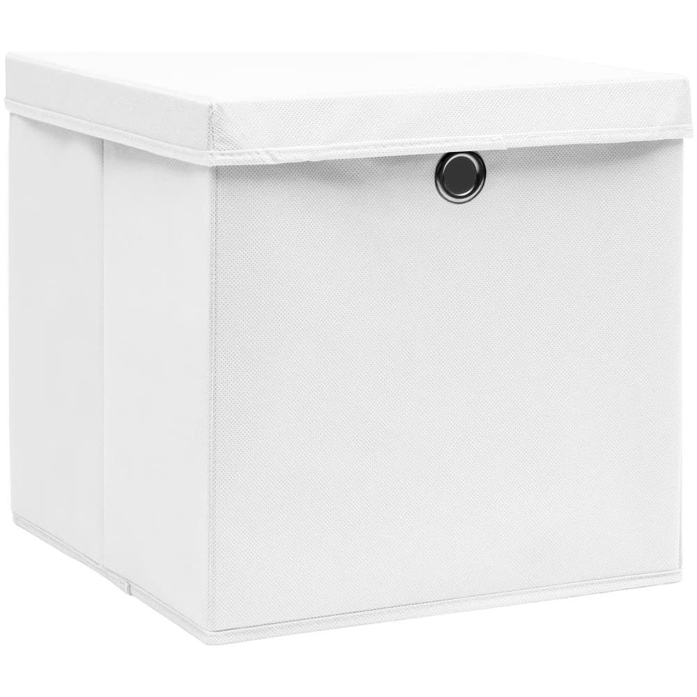 Contenitori con Coperchi 10 pz 28x28x28 cm Bianco - Foto 2