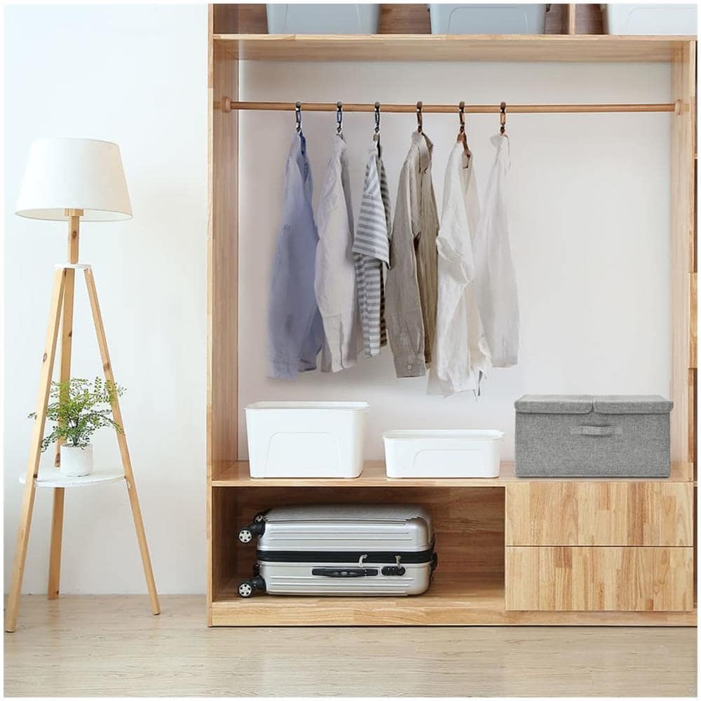 Scatola Portaoggetti in Tessuto 50x30x25 cm Grigio - Foto 1