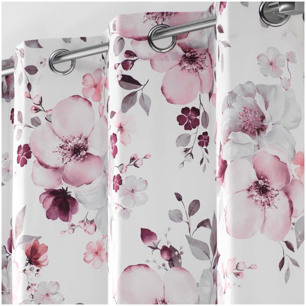 Tenda Su Occhiello, Velour, A Fiori Grandi, 140 X 240 Cm, 1 Pezzo - Foto 2