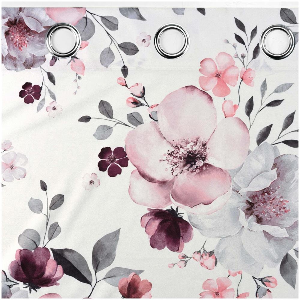Tenda Su Occhiello, Velour, A Fiori Grandi, 140 X 240 Cm, 1 Pezzo - Foto 4