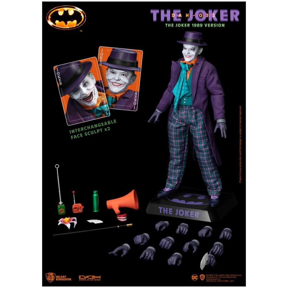 Beast Kingdom Il Cavaliere Oscuro Joker Versione Deluxe | Action Figure 28 Articolazioni | Set Da Interrogatorio Con Sedia E Tavolo