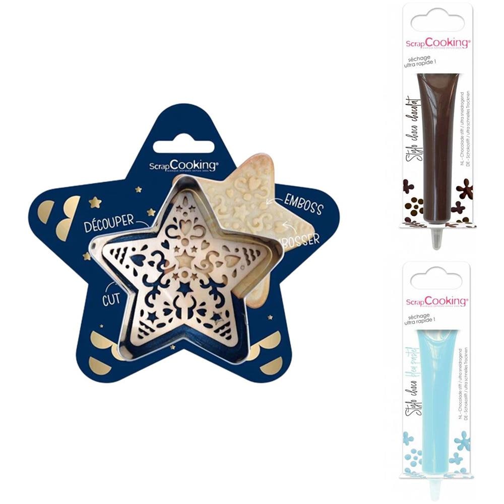 Kit Tagliabiscotti Stella + 2 Penne Al Cioccolato Marrone E Blu - Foto 2