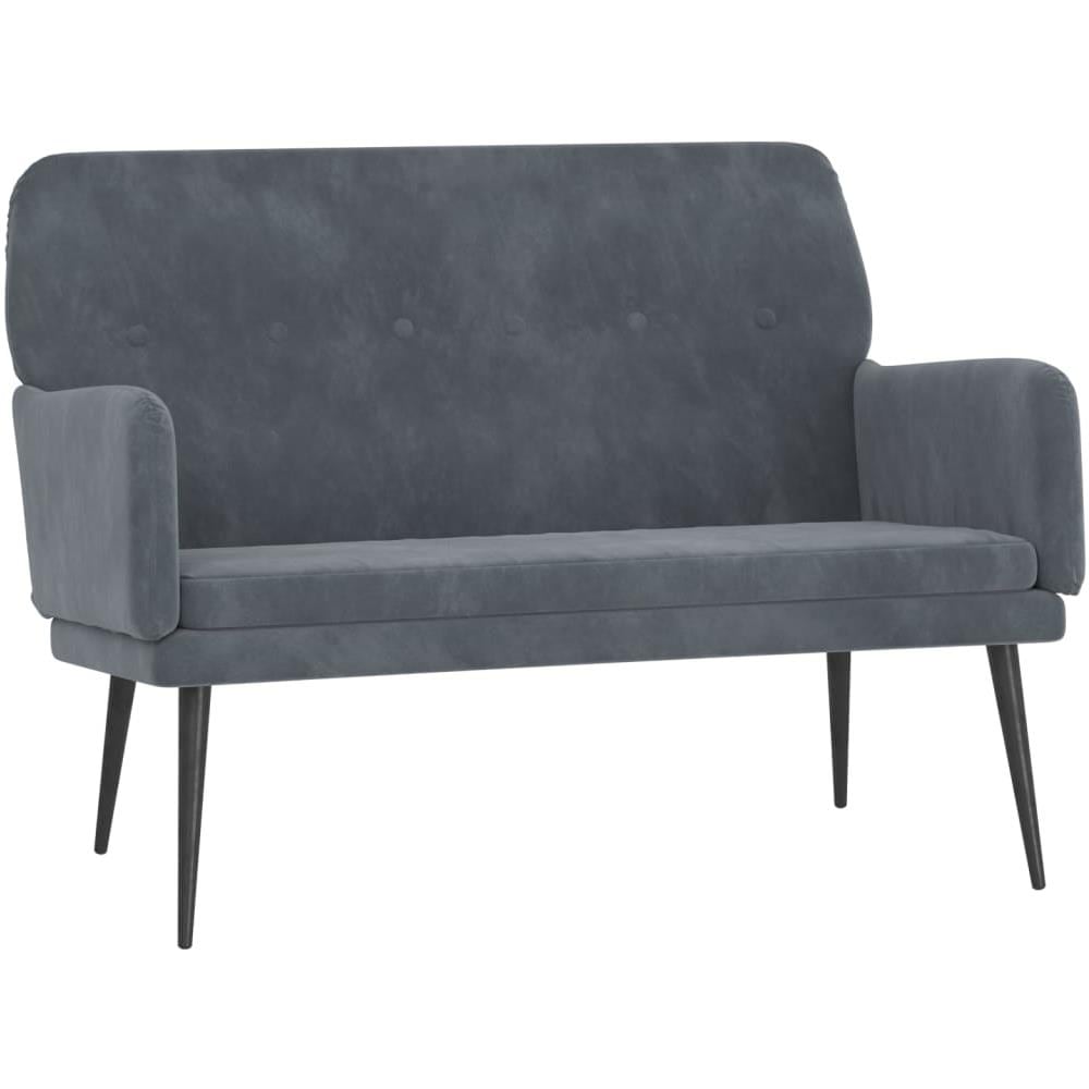 Panca Grigio Scuro 108x79x79 Cm In Velluto - Foto 2