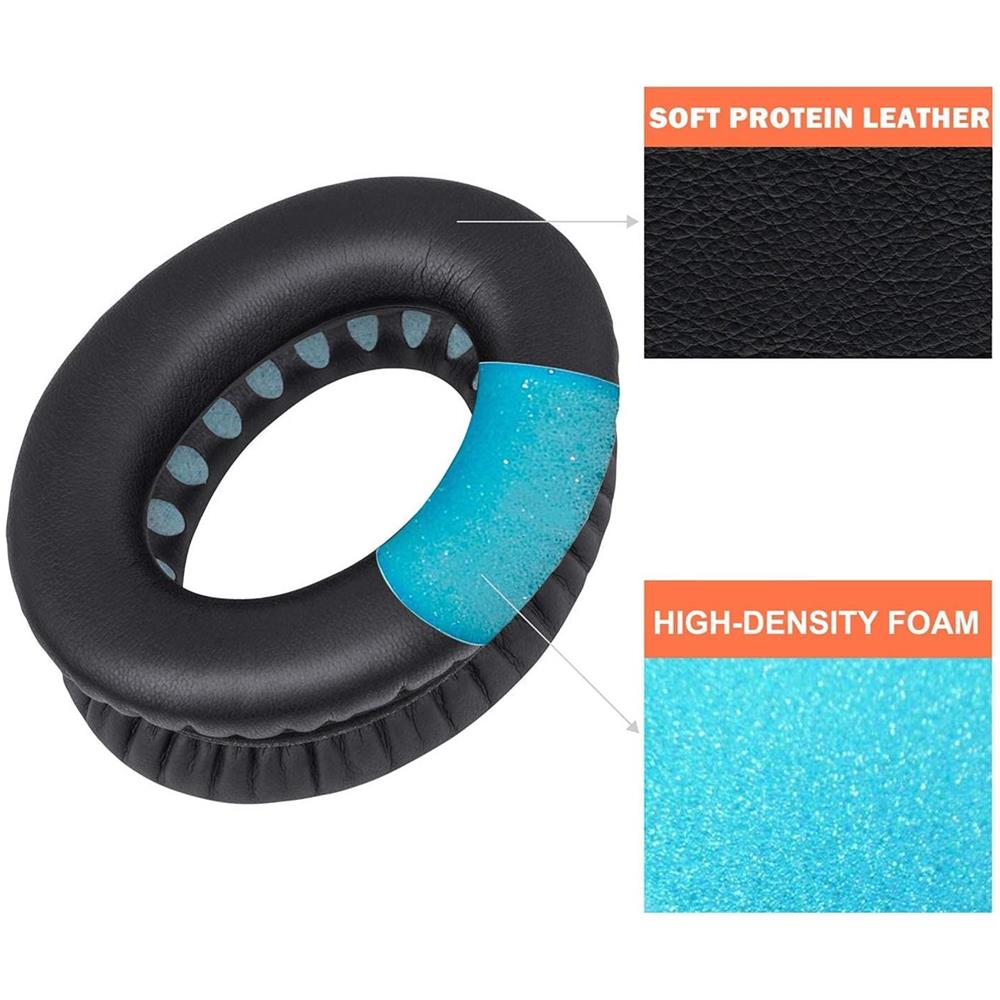 Cuscinetti Auricolari Di Alta Qualità Per Cuffie Bose Qc 35/25/15 1 Paio Black+blue - Foto 2