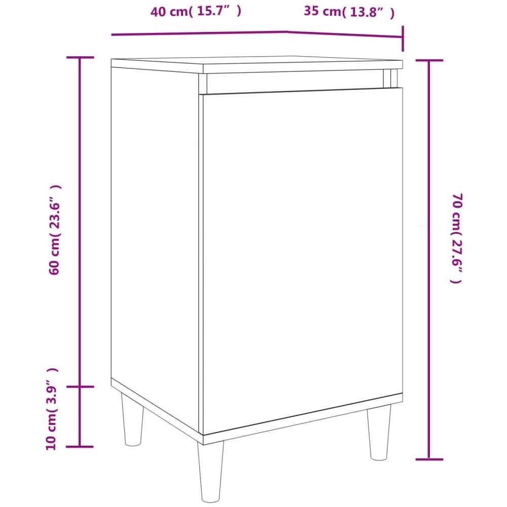 Comodino Bianco 40x35x70 Cm In Legno Multistrato - Foto 2