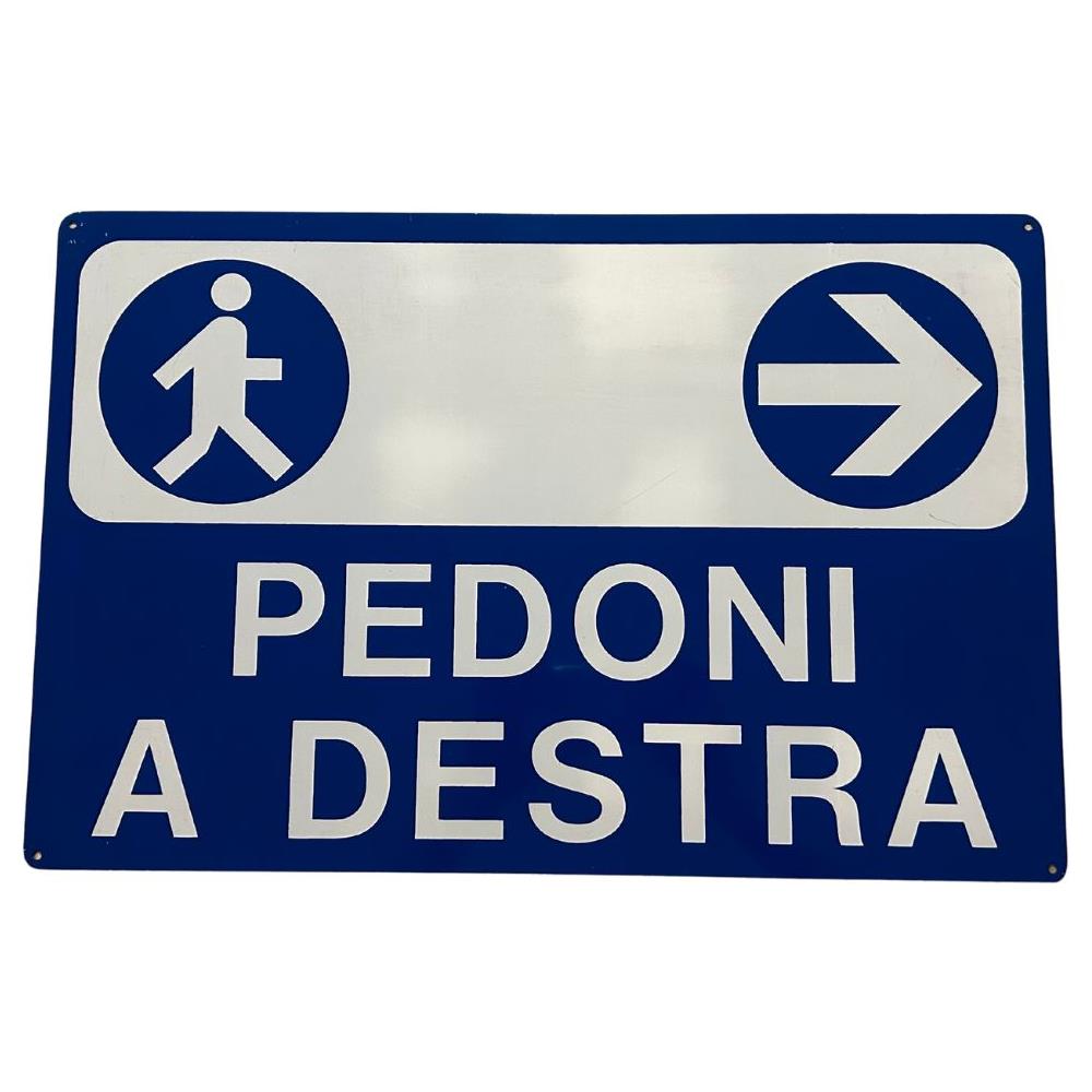 Cartello Segnaletica Alluminio Pedoni A Destra Mm 330x500 - Foto 1