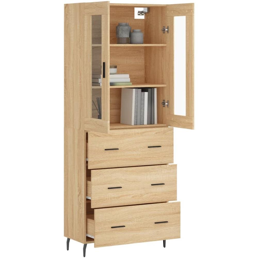 Credenza Rovere Sonoma 69,5x34x180 Cm In Legno Multistrato - Foto 3