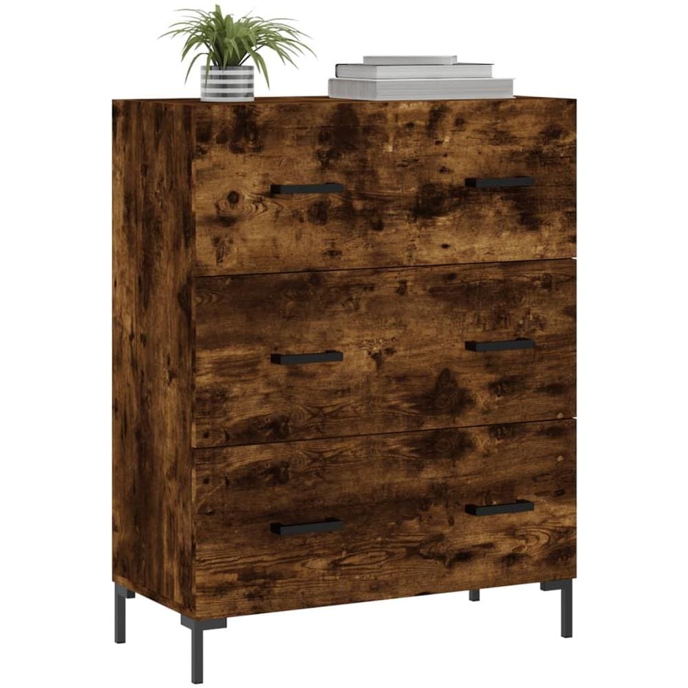 Credenza Rovere Fumo 69,5x34x90 Cm In Legno Multistrato - Foto 3