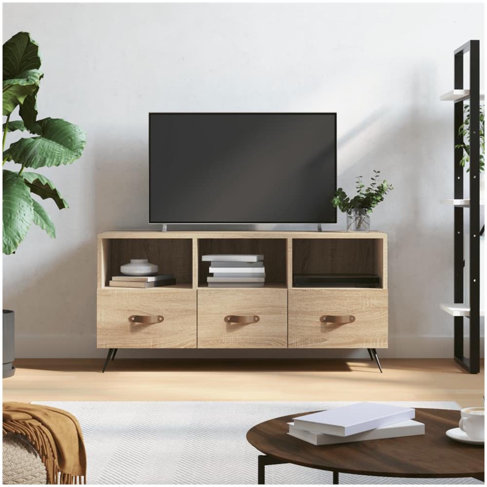 Mobile Porta Tv Rovere Sonoma 102x36x50 Cm In Legno Multistrato - Foto 1