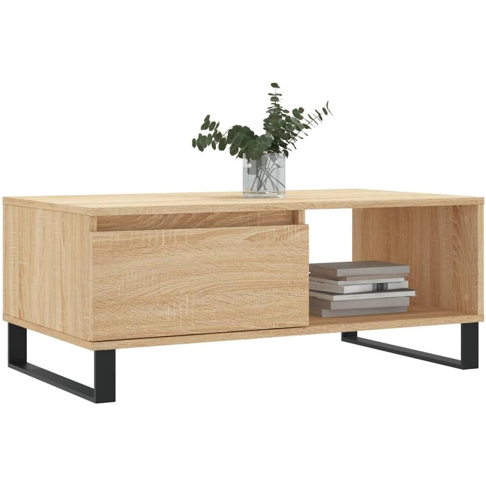 Tavolino Salotto Rovere Sonoma 90x50x36,5 Cm Legno Multistrato - Foto 3