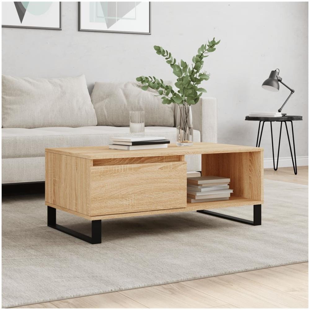 Tavolino Salotto Rovere Sonoma 90x50x36,5 Cm Legno Multistrato - Foto 1