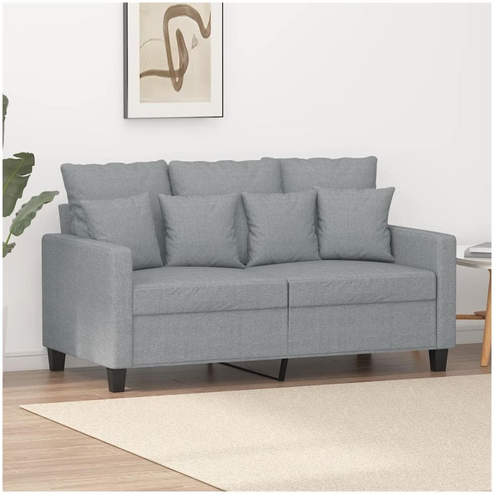 Divano A 2 Posti Grigio Chiaro 120 Cm In Tessuto - Foto 1