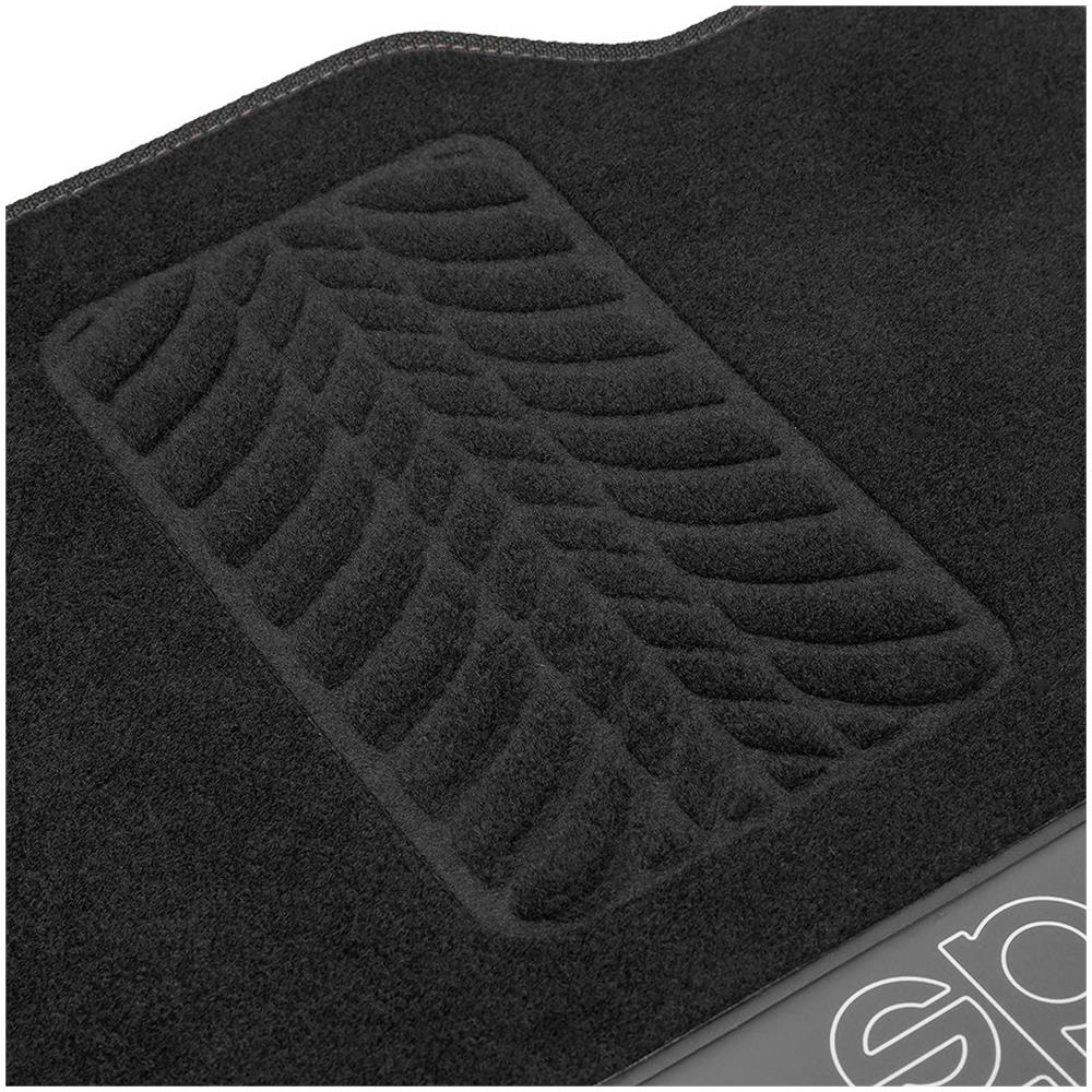 Set 4 Tappetini Neri E Grigi Universali 2 Anteriori Con Logo E 2 Posteriori Per Auto In Moquette - Foto 2