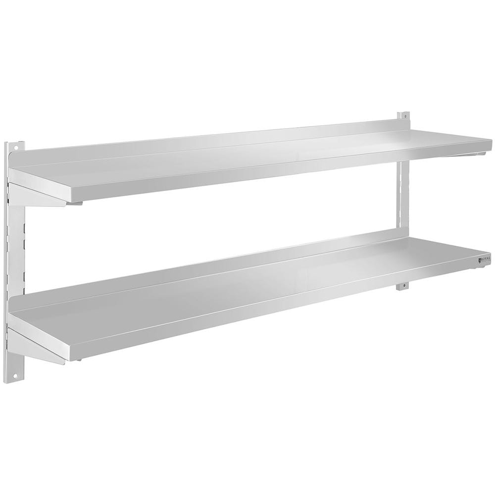 Mensola In Acciaio Inox - 2 Ripiani - 140 Cm - Foto 1