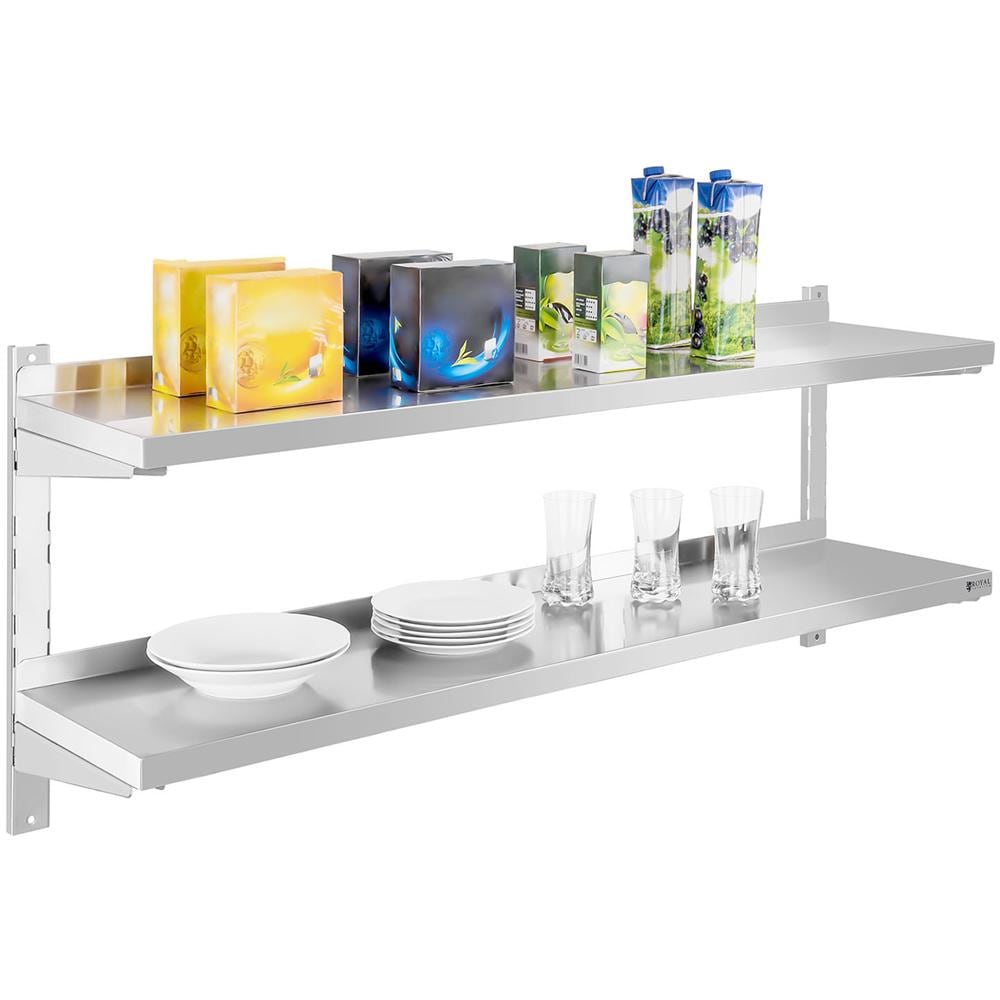 Mensola In Acciaio Inox - 2 Ripiani - 140 Cm - Foto 2