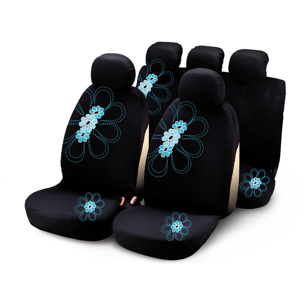 Completo Fodere Auto ""my Spring Flower"" 9 Pcs - Azzurro - Foto 1