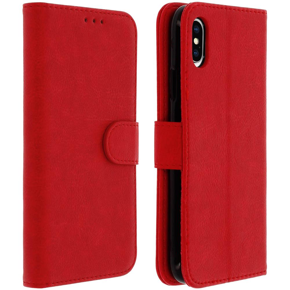 Custodia Iphone Xs Max Sportellino Portacarte Funzione Supporto Video - Rosso - Foto 1