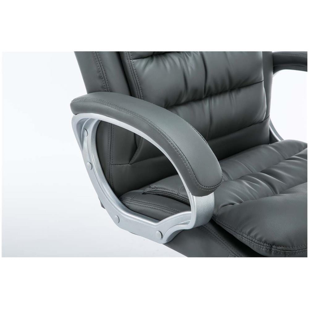 Sedia Ufficio Vancouver XXL in Similpelle I Poltrona Elegante Direttore Carico Max 235 kg I Poltrona Ergonomica Imbottita e Rinforzata Grigio - Foto 5
