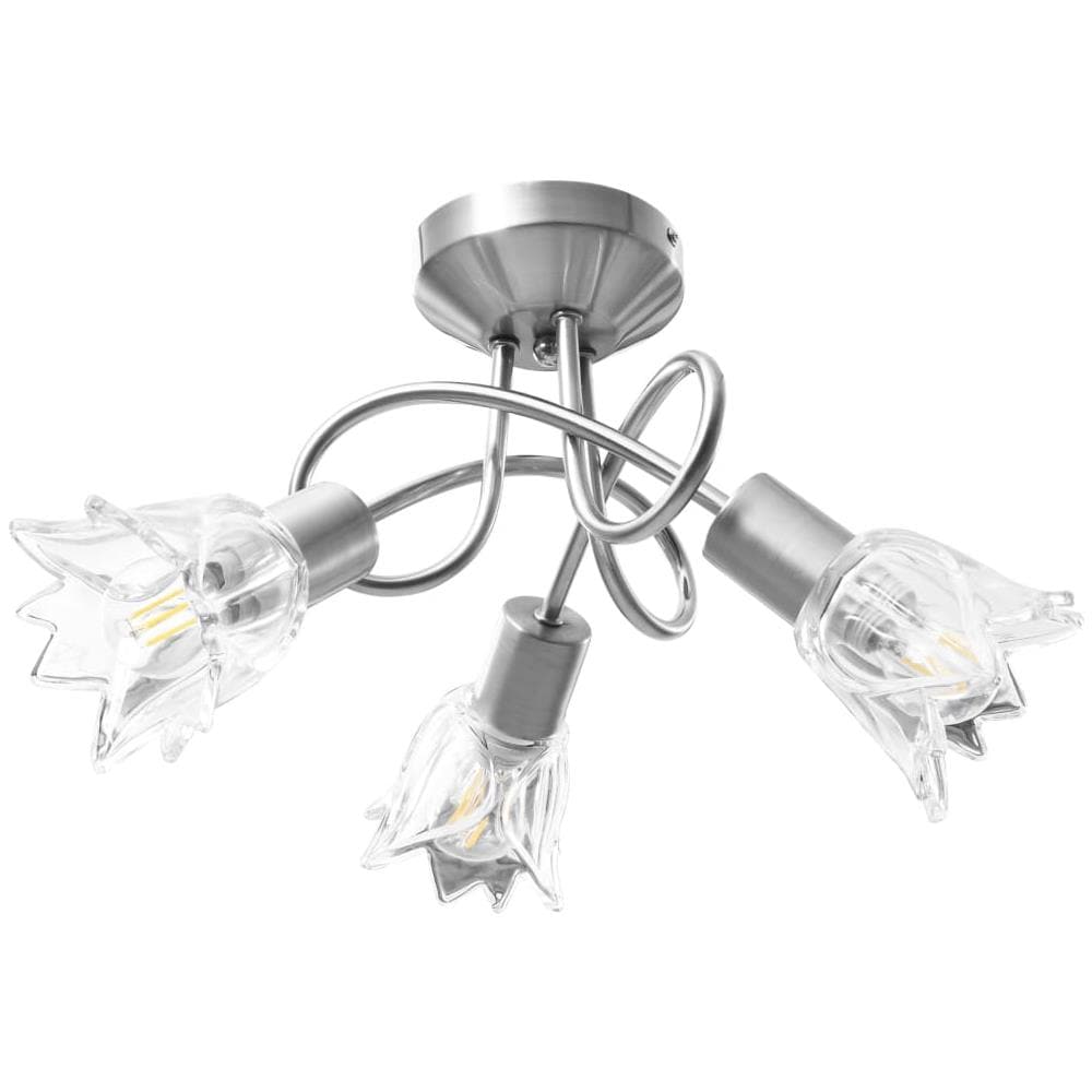 Lampadario Con Paralumi In Vetro Per 3 Lampadine E14 Tulipano - Foto 2