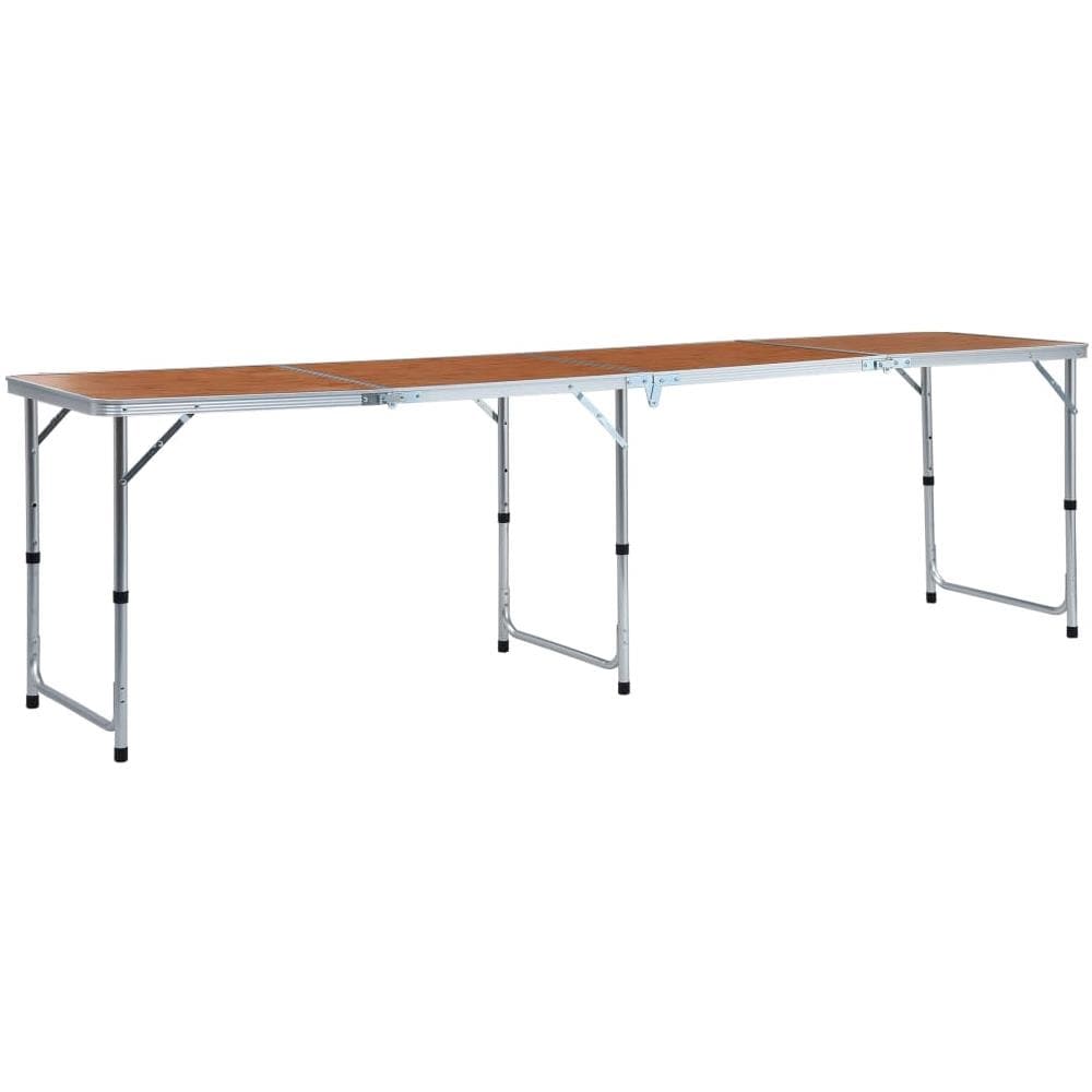 Tavolo da Campeggio Pieghevole in Alluminio 240x60 cm - Foto 1