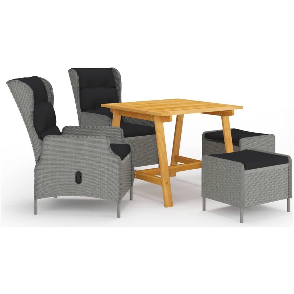 Set Mobili da Pranzo per Giardino 5 pz Grigio Chiaro - Foto 1