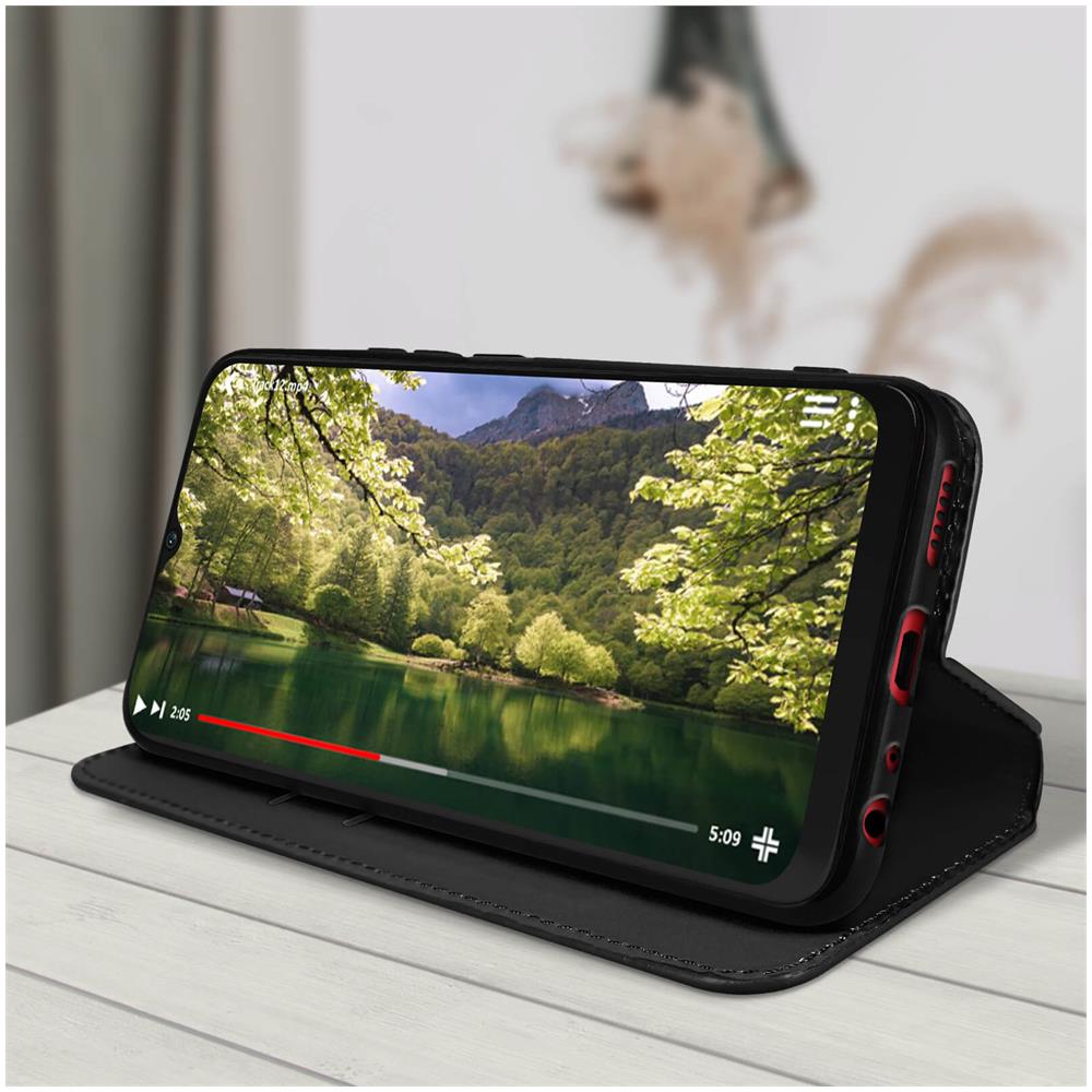 Custodia Samsung Galaxy A03 Portafoglio Funzione Supporto Video Nera - Foto 2
