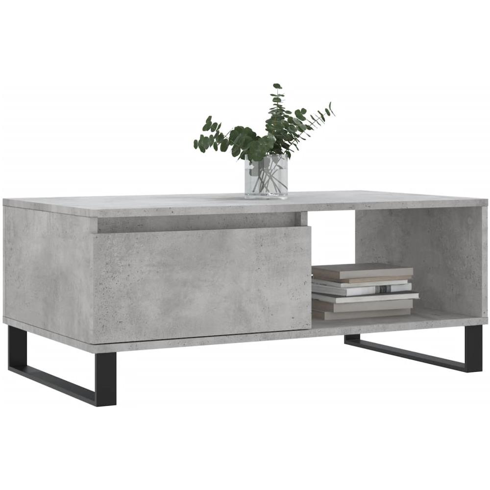 Tavolino Salotto Grigio Cemento 90x50x36,5 Cm Legno Multistrato - Foto 3