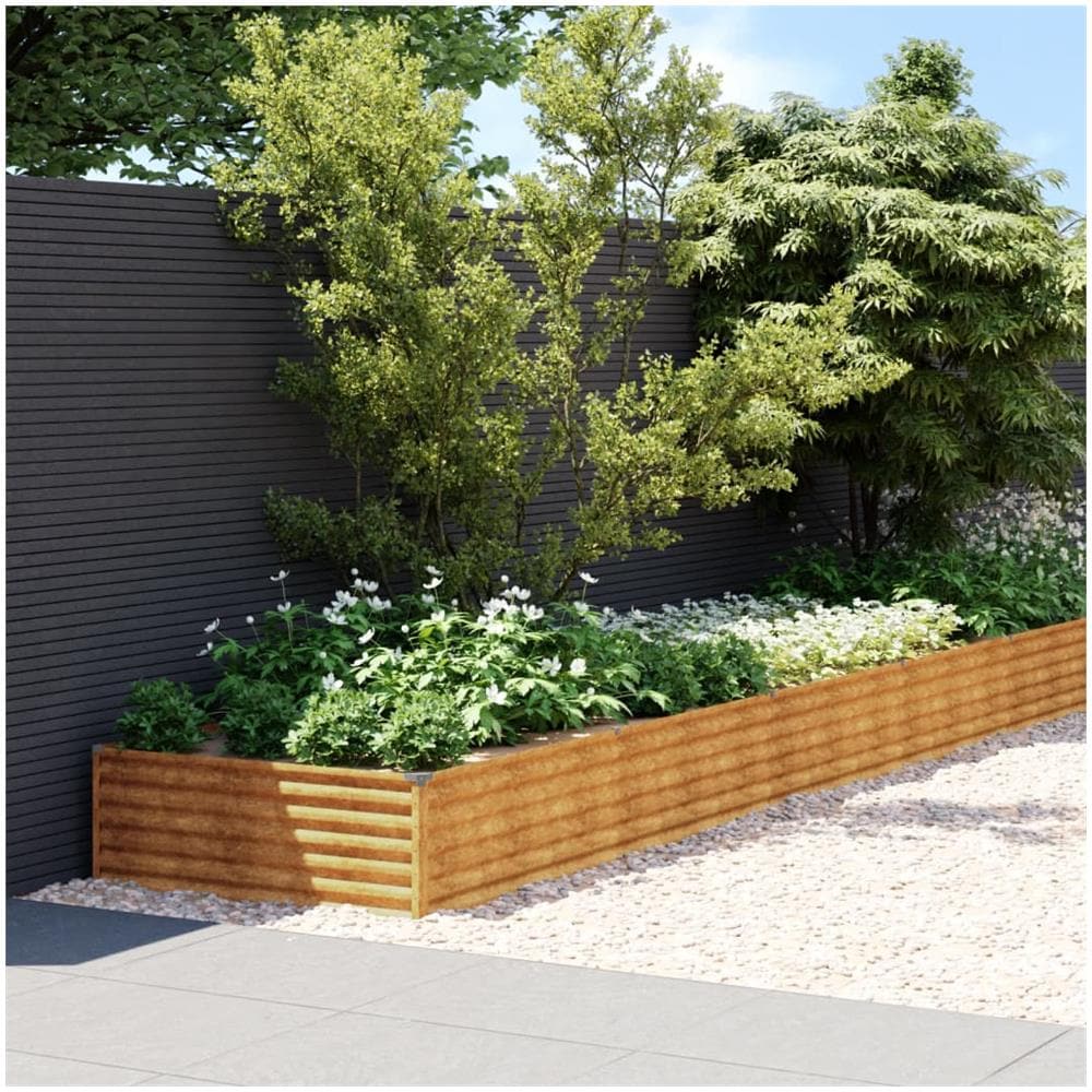 Fioriera Rialzata Da Giardino 770x100x36 Cm In Acciaio Corten - Foto 1