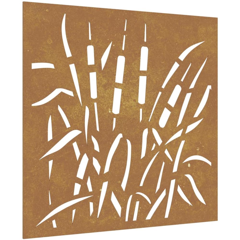 Decorazione Muro Da Giardino 55x55 Cm Erba In Acciaio Corten - Foto 2