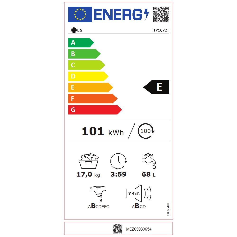 Lavatrice Standard F1P1CY2T Serie XXL 6 Motion 17 Kg Classe E Centrifuga 1100 giri - Foto 3