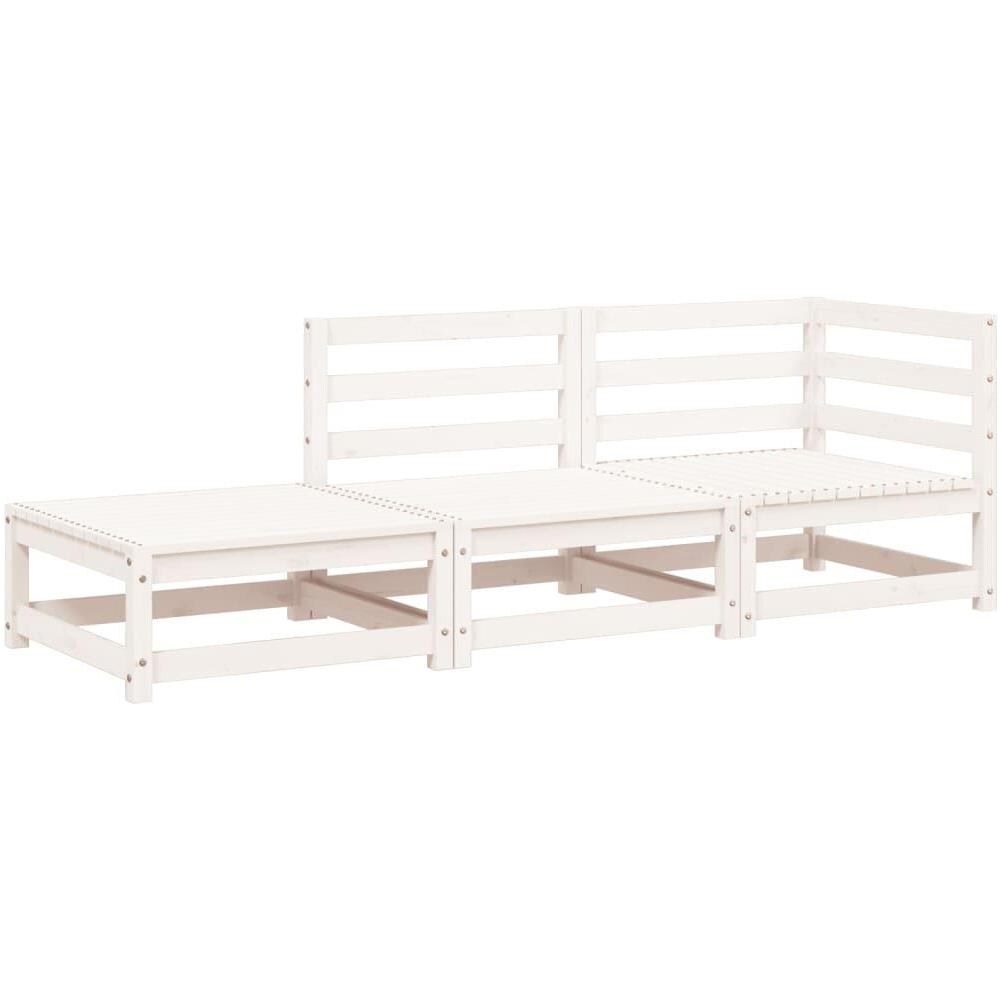 Divano Giardino con Poggiapiedi 2 Posti Massello Pino Bianco - Foto 1