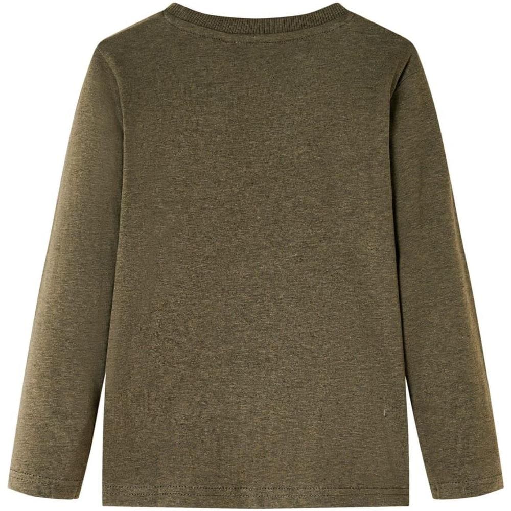 Maglietta per Bambini Maniche Lunghe Cachi Mélange 128 - Foto 2