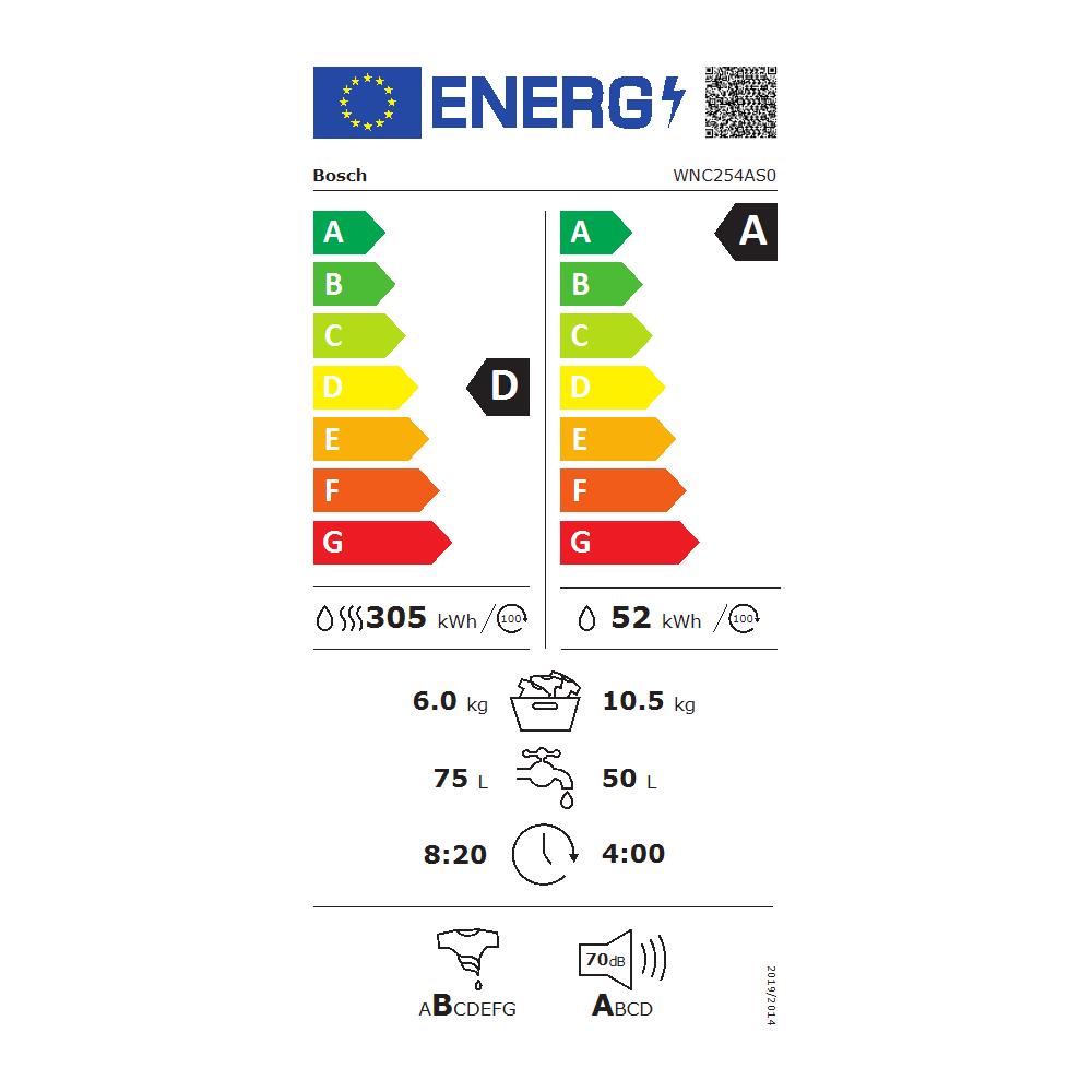 Serie 8 WNC254AS0 lavasciuga Libera installazione Caricamento frontale Acciaio inox D - Foto 2