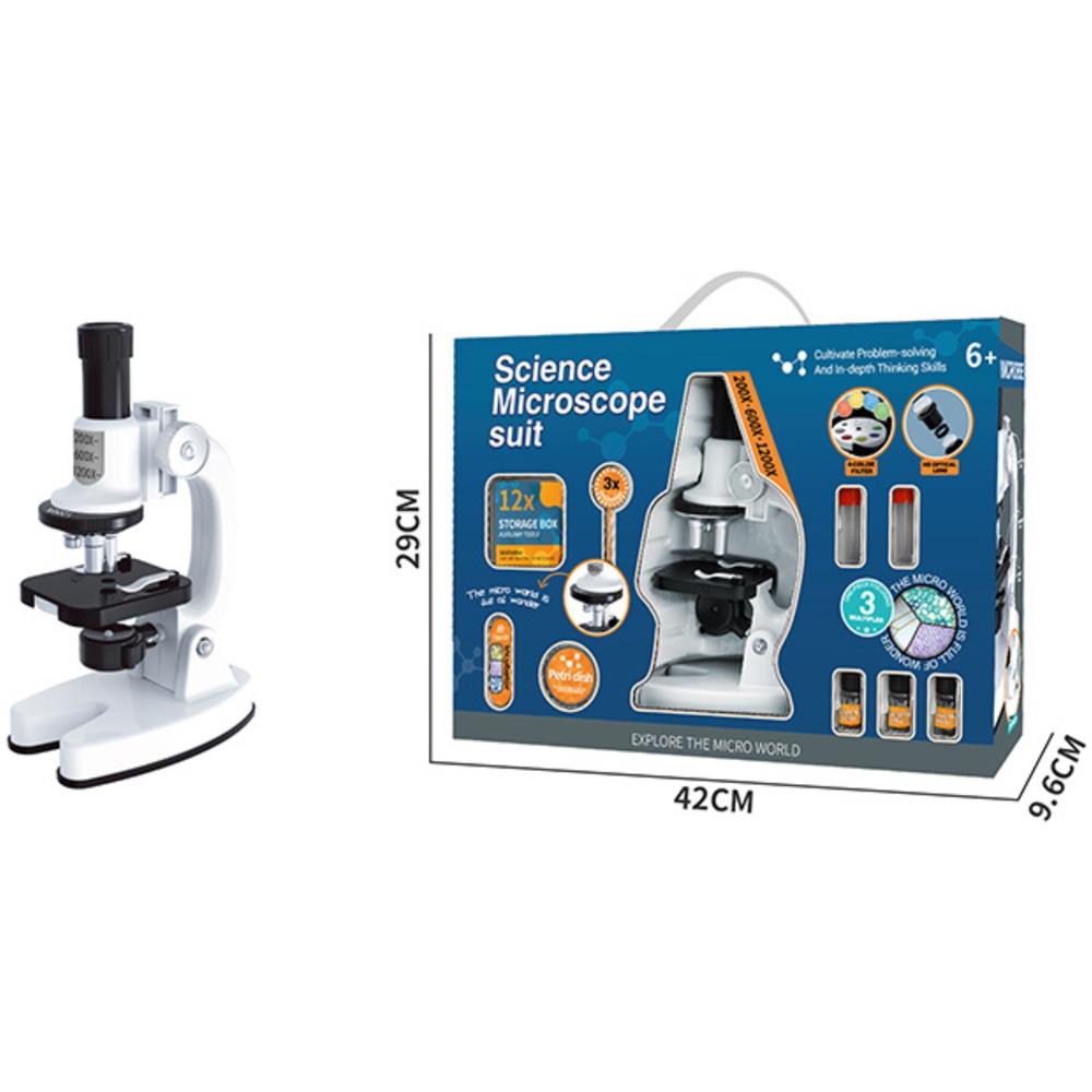 Microscopio educativo per bambini, lente di ingrandimento 1200x, set accessori - Foto 4