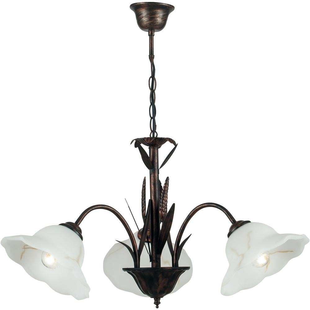 I-BYRON / 3 RUG - Lampadario a sospensione ruggine floreale 60 watt E27 - Foto 1