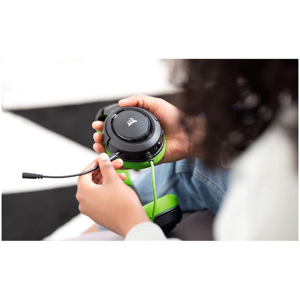 Cuffie Gaming HS35 Stereo con Microfono Colore Verde / Nero - Foto 9