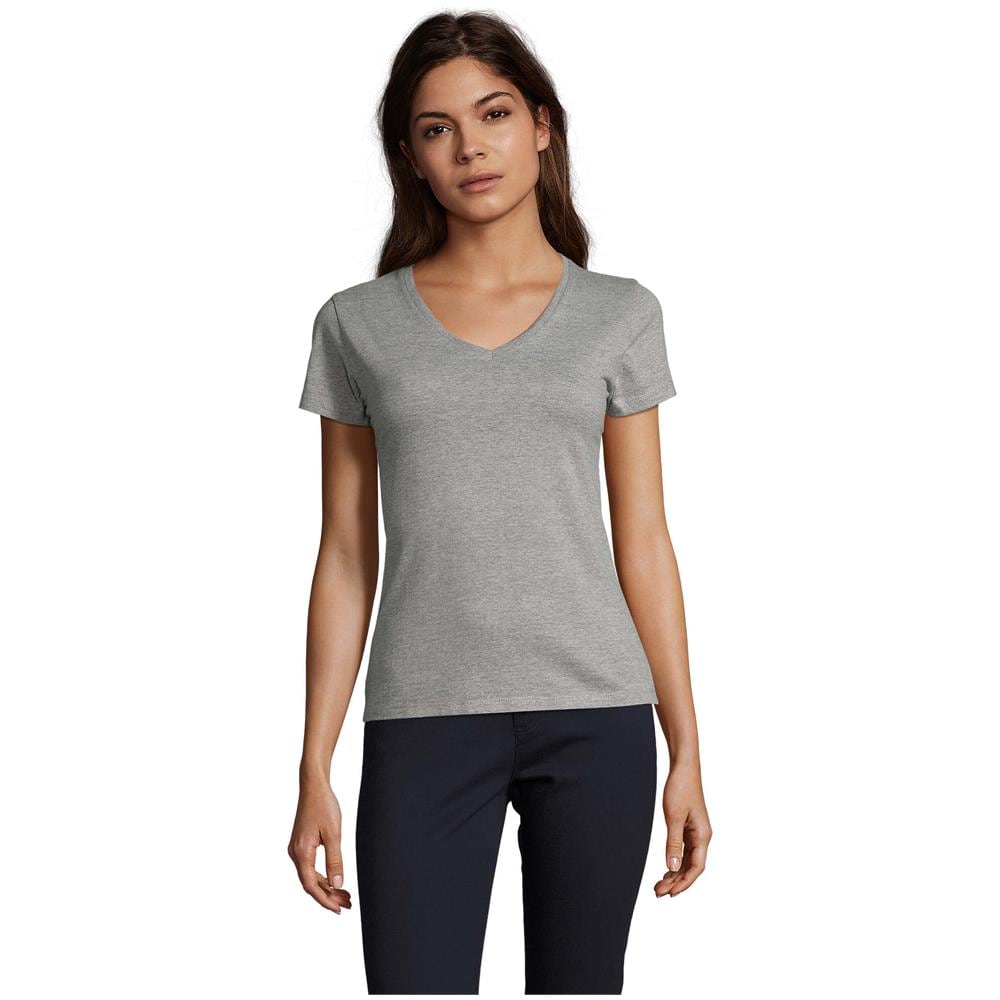 T-shirt Donna Imperiale Con Scollo A V Taglia L Grigio Mix - Foto 1