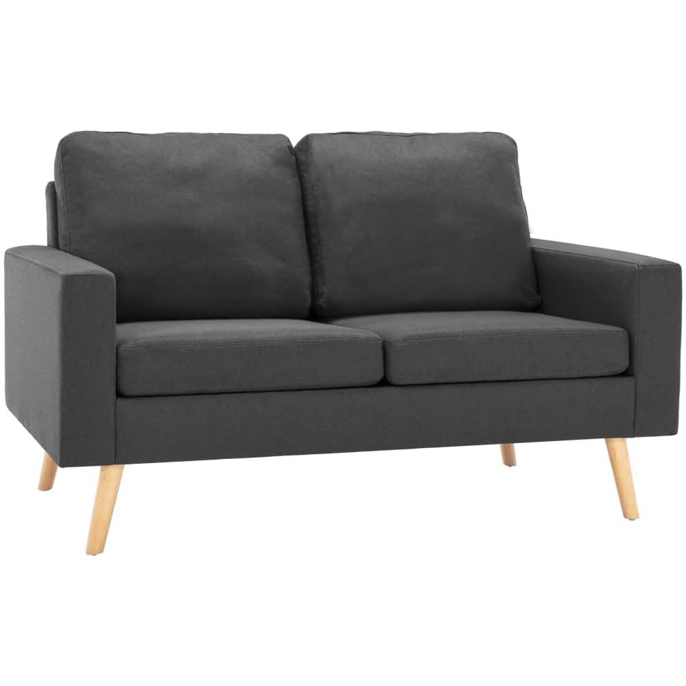 Set Di Divani 2 Pz In Tessuto Grigio Scuro - Foto 2