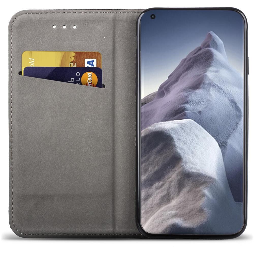 Cover Per Xiaomi Mi 11 Ultra, Nero - Custodia A Libro Flip Smart Magnetica Con Appoggio E Porta Carte - Foto 2