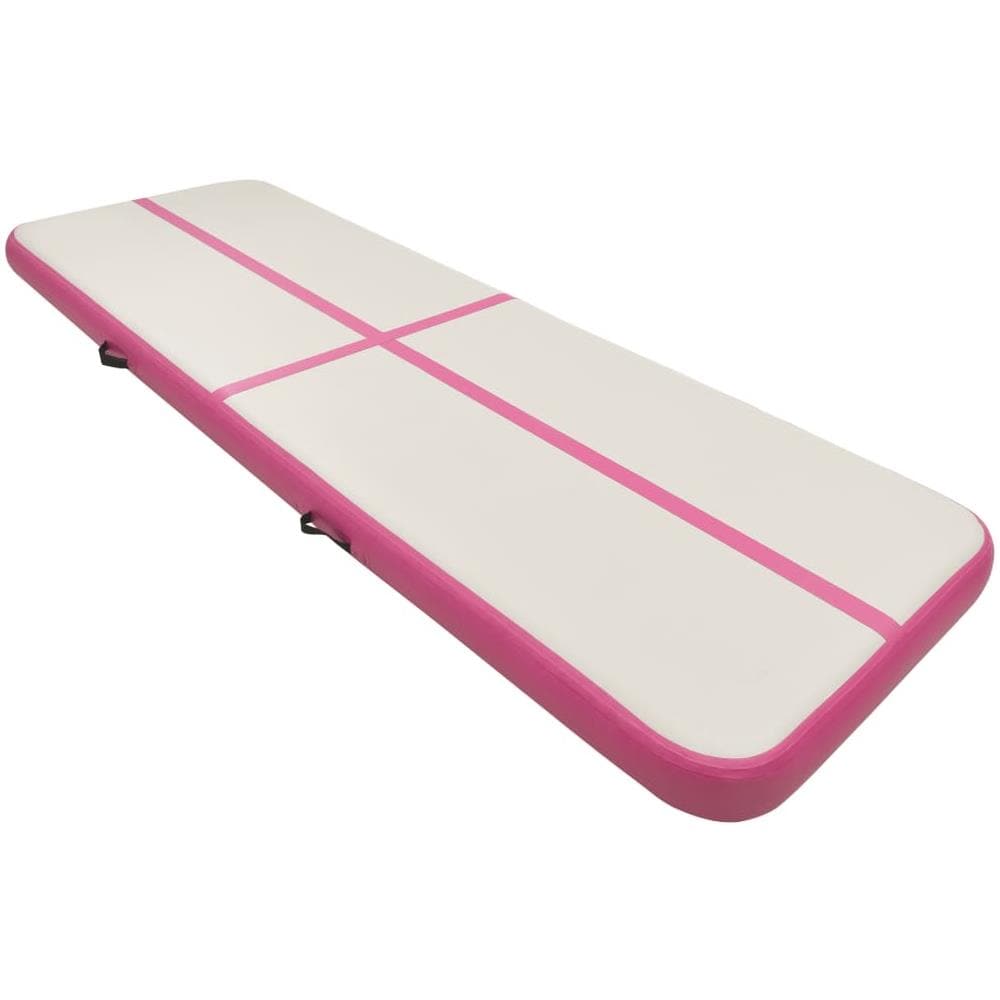Tappetino Ginnastica Gonfiabile con Pompa 400x100x15cm PVC Rosa - Foto 2